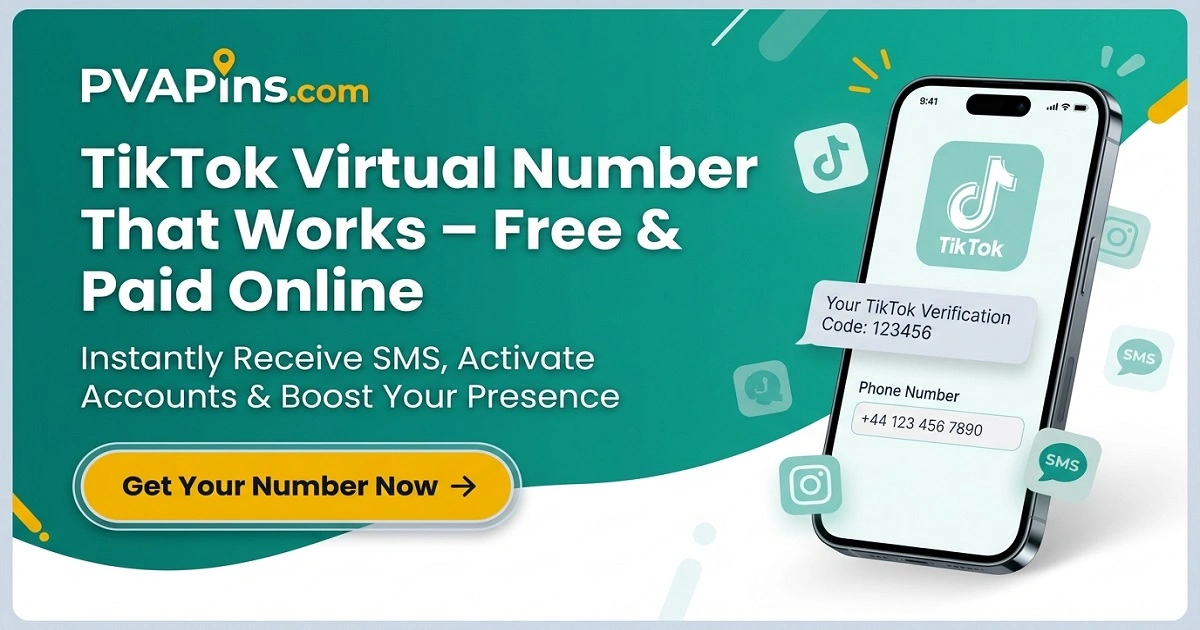 TikTok Virtual Number Online – Free Trial & Rentals